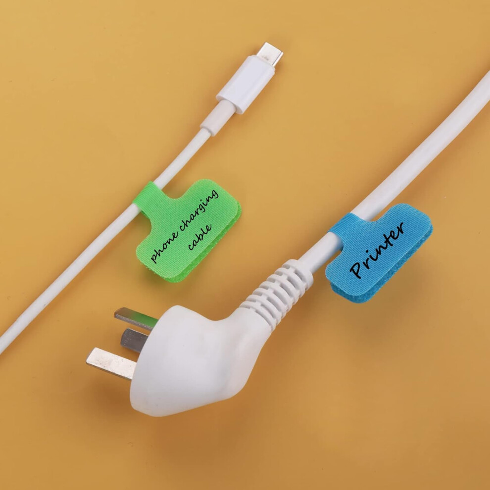 Cable Labels, Multi-Color Cord Tags For Cable Wires Management And Identification, Reusable Wire Tags For Electronics, 7 Color Options, Smooth 9128293481663