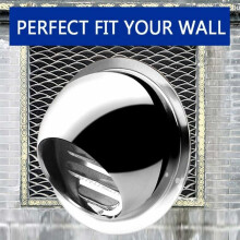Grelha de ventilação de parede para estrutura de aço inoxidável, tela de malha resistente à ferrugem, design à prova de chuva, com proteção