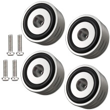 Aluminum Isolation Feet For Audio, Speaker Isolation Pads With Silicone Shock Absorber, Sound Quality Improvement, Non-Slip Harmonic Vibration