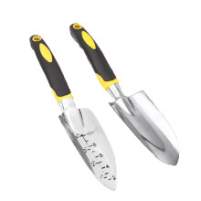 Gardening Gift Set, Non-Slip Tpr Soft Rubber Handle With Quality Head Cast Aluminum, Wide-Hand Shovel And Transplant Trowel, Includes Depth Guide,