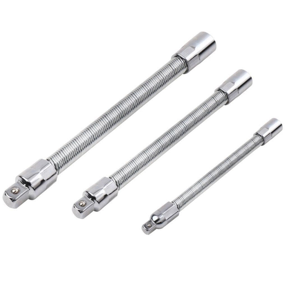 Flexible Extension Bar Set For Electric Wrench Carbon Steel Construction Bendable Reliable 9189345180743