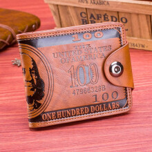 Herrenbrieftaschen Retro-Dollarmuster-Hasp Herrenleder-Portemonnaiekarten-Fotohalter-Schicht Mode Großkapazität PU Herren-Short-Portemonnaie