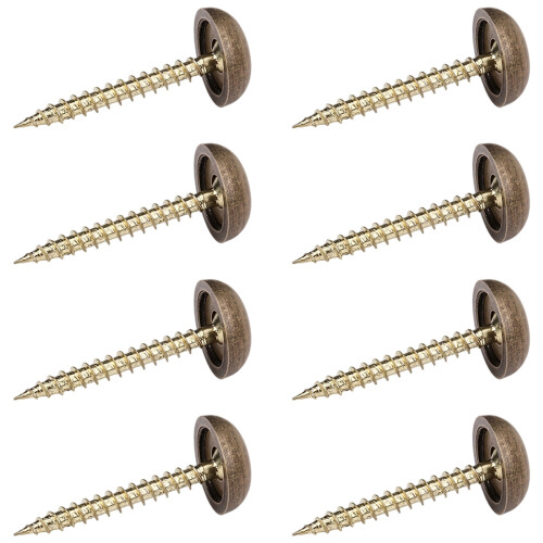 8pcs Brass Mirror Fixing Screw Set With Ornamental-15mm bronze