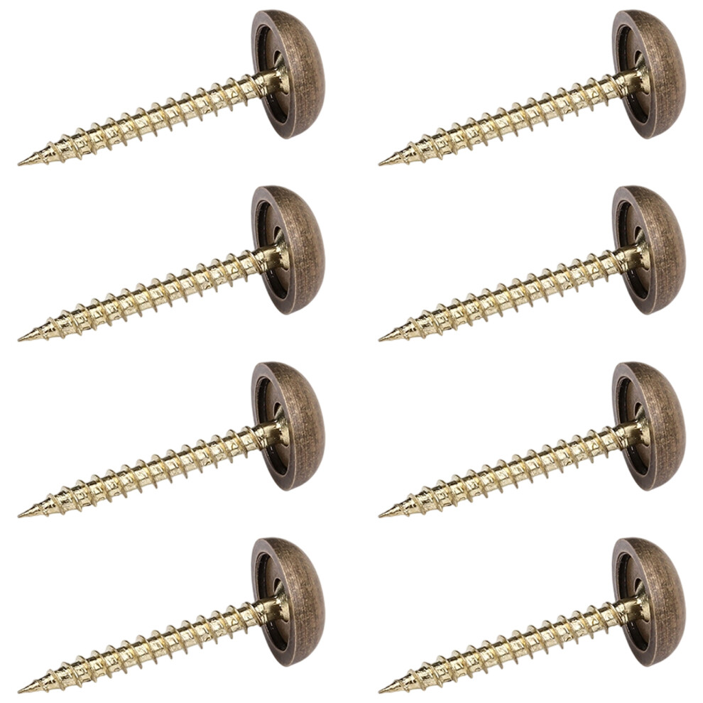 8Pcs Brass Mirror Fixing Screw Set With Ornamental-15Mm Bronze 7732000548123