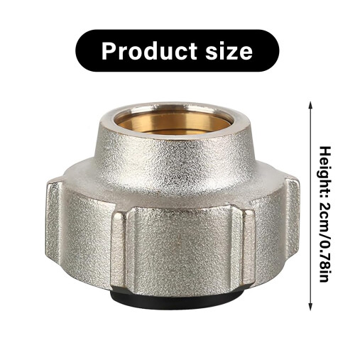 2Pcs 15mmx3/4inch Brass Pipe Connection Nut Pipe Fitting Hose 2