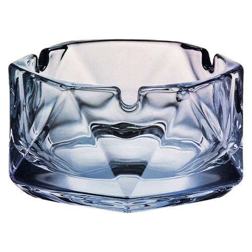 Decorative Glass Ashtray, Windproof Design with Multicolored Visual Effects