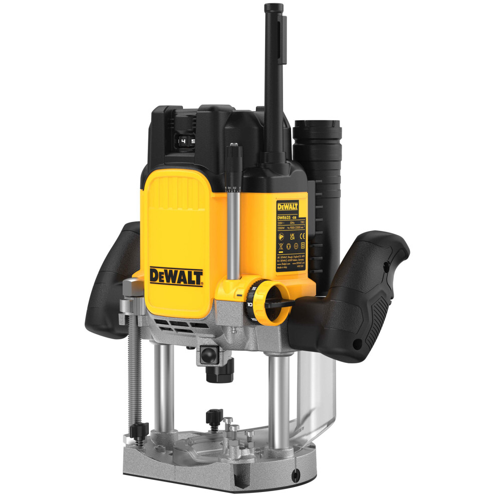 Dewalt Dwe625kt 1/2In Plunge Router 2300W 240V, (Dewdwe625kt) Yellow