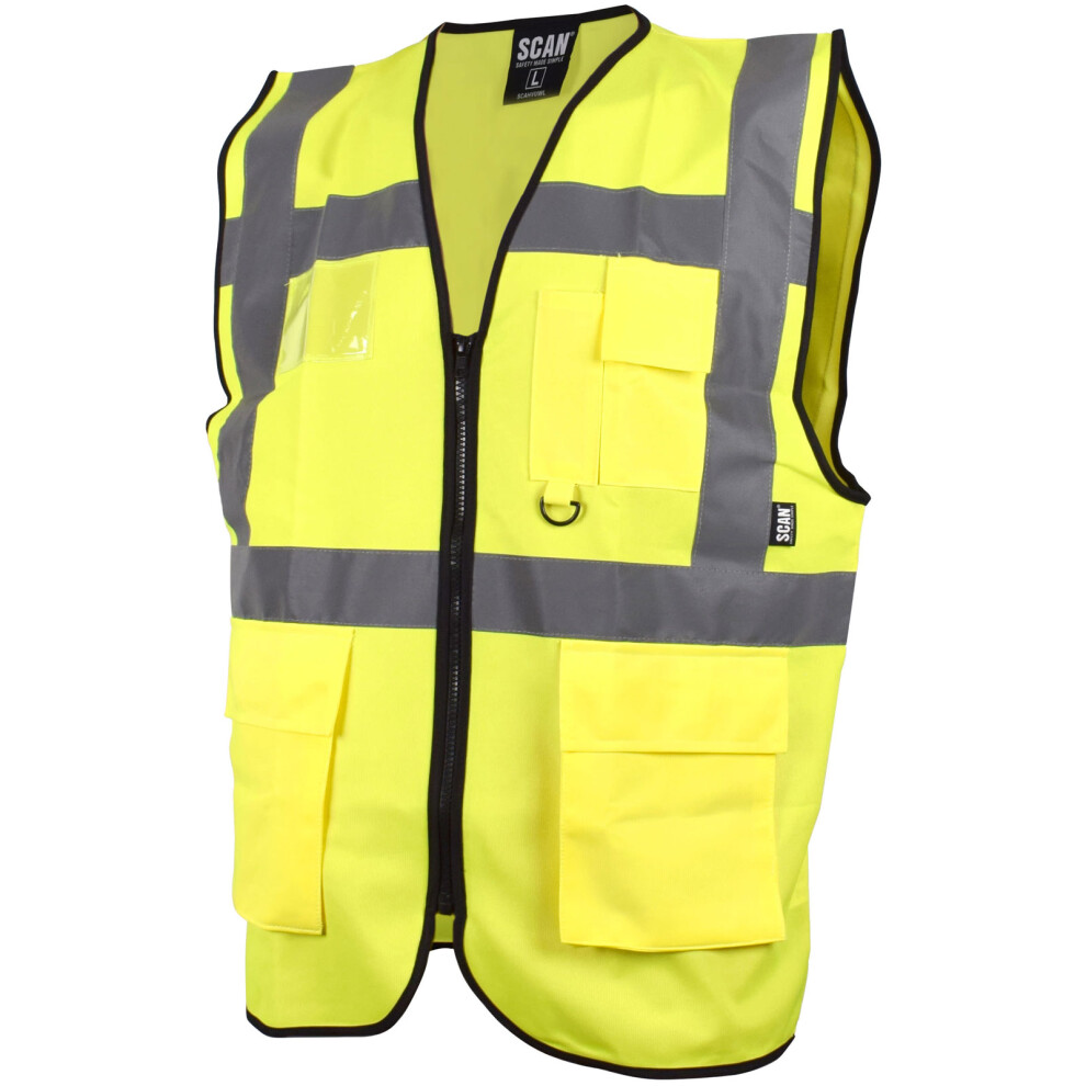 Scan Scahvuwxl Hi-Vis Utility Yellow Waistcoat - Xl (48In) | 5023969006307
