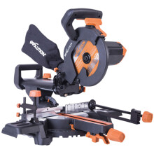 Evolution Power Tools R210SMS+ Sliding Mitre Saw With Multi-Material Cutting, 45Â Bevel, 50Â Mitre, 230mm Slide, 1500 W, (110 V Industrial Plug)