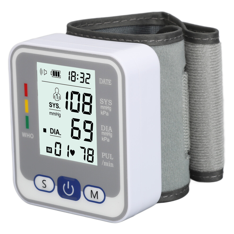Wrist Blood Pressure Monitor, Automatic, LCD, Voice Reminder