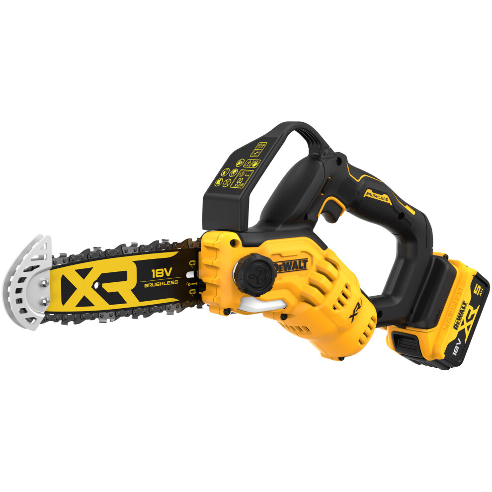 Dewalt Dcmps520p1 18V 20Cm Cordless Brushless Pruning Saw 1 Handed Chainsaw -5Ah
