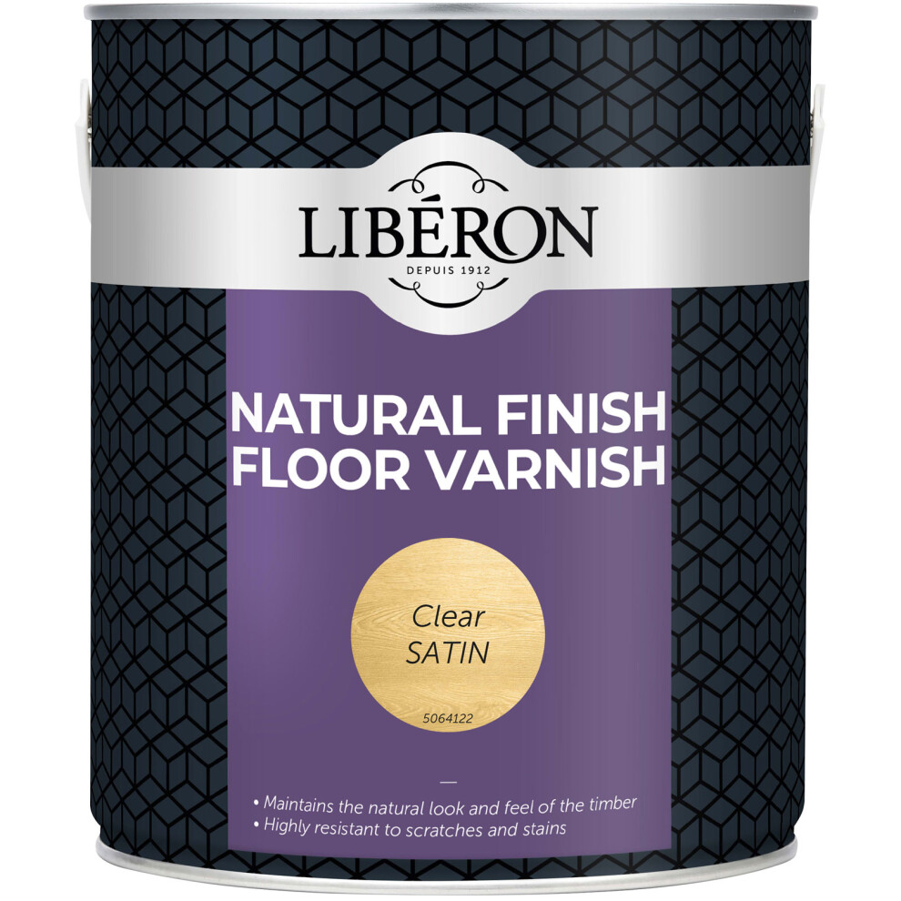 Liberon Natural Finish Floor Varnish Clear Satin 2.5 Litre 3282391064077