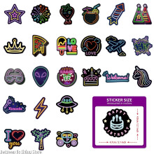 50PCS Cartoon Personalisierte Neon-Mixed-Aufkleber Kreative Graffiti Bunte LED-Bastelmaterialien DIY-Scrapbooking für Schreibwaren