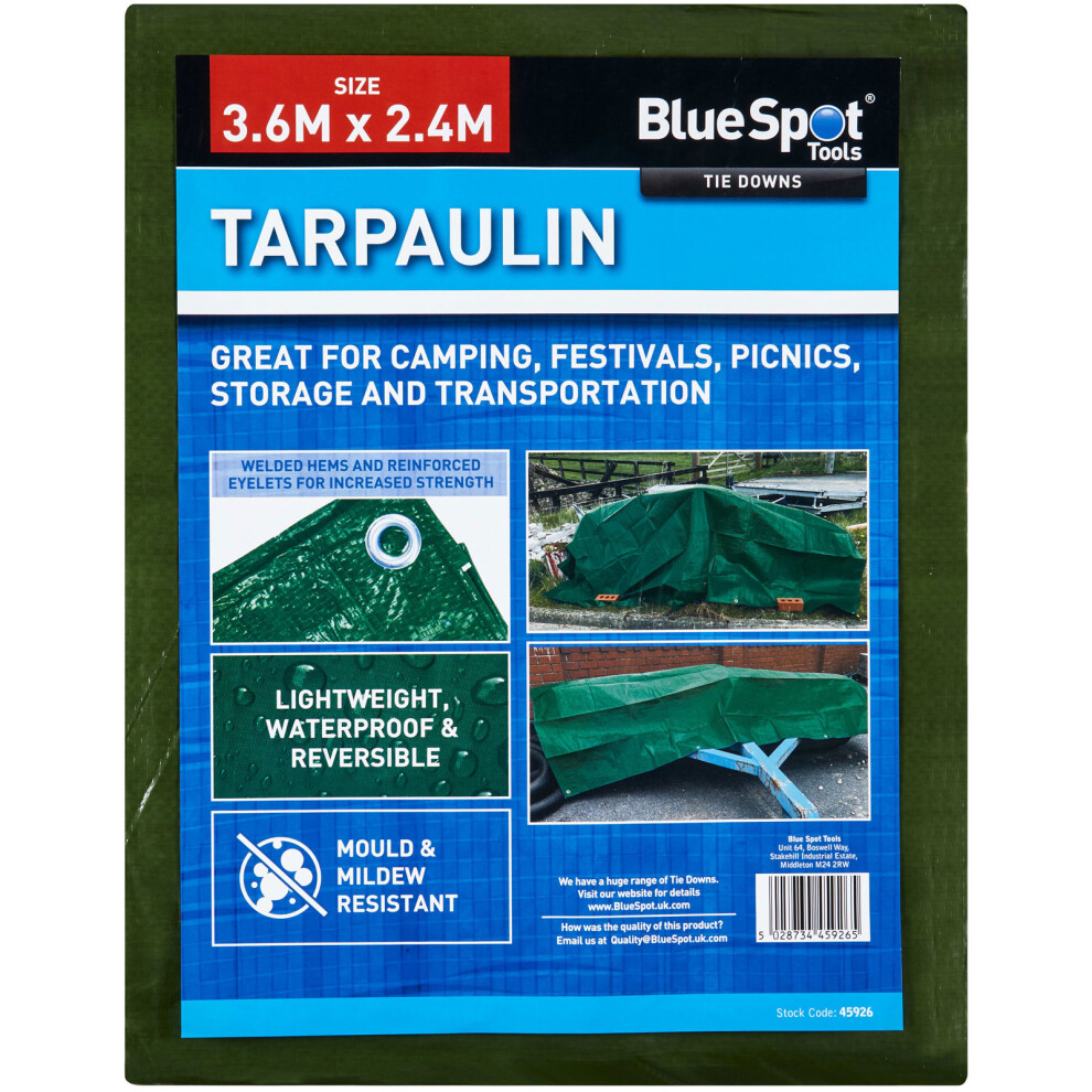 B&Q - 45926 Green Tarpaulin 3.6 X 2.4M B/s45926 - Image 5