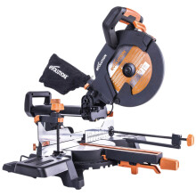 Evolution Power Tools R255SMS+ Compound Saw with Multi-Material Cutting, 45? Bevel, 50? Mitre, 300 mm Slide, 2000 W, 255 mm, 220-240 V, (3-Years