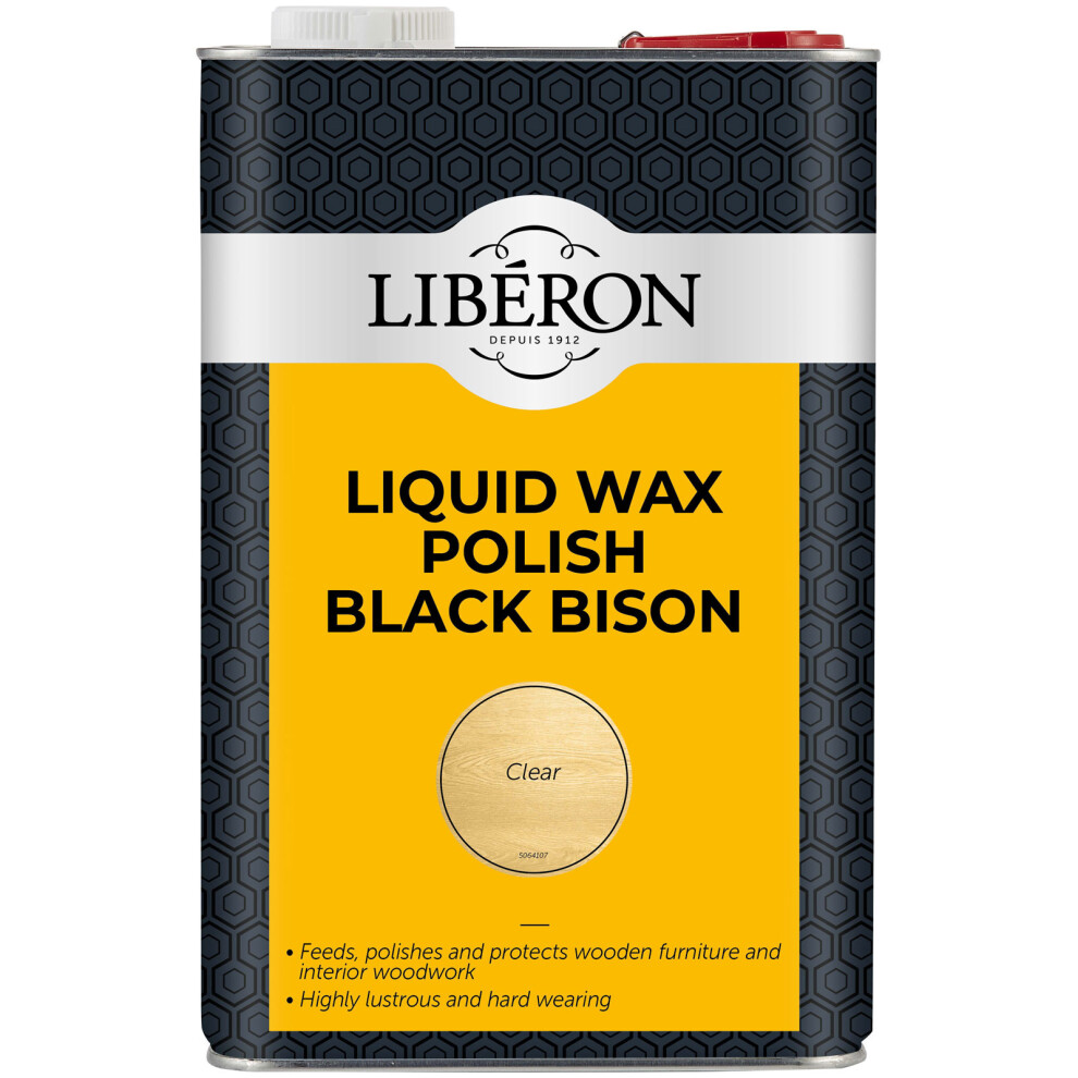 Liberon Black Bison Liquid Wax Polish 5 Litre - Premium Wood Care 3282391064428