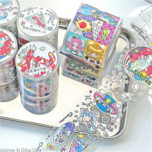 AGUGU RBS PET Tape Stickers Cute Vintage Graffiti Scrawl Handmade Journal for Scrapbooking Material Craft Supplies Junk Gift