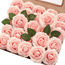 Real Looking Artificial Flowers, Decorative Dark Red Roses for DIY Wedding Bouquets, Reusable with Bendable Stems for Endless Decorating Options, 25pc