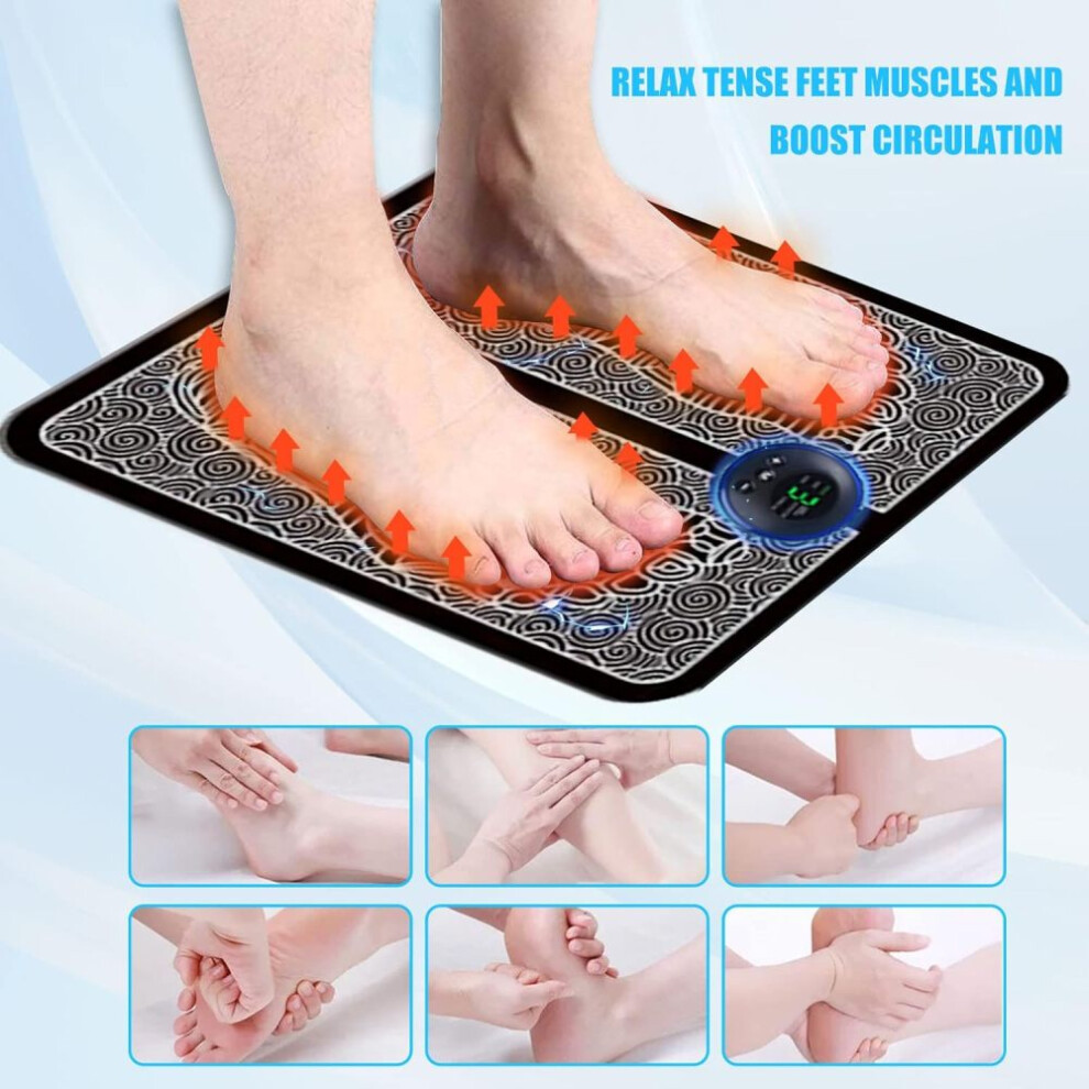 Digital Foot Massager for Pain Relief and Muscle Recovery, Adjustable Intensity with 6 Modes and 9 Levels for Personalized Therapy, LCD Display for