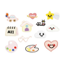 12 stuks bril geborduurde patches cloud naaien patches