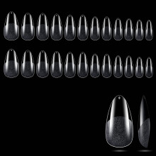 Halbmatte, transparente Nagelverlängerungen zum Ablösen, weiche Gelspitzen für ein natürliches Ergebnis