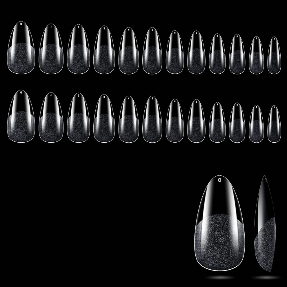Pre-Shaped Tips For Natural Nails, Non-Toxic And Odorless False Press On Almond Tips, Thin And Flexible Acrylic Nail Tips For Nail Salon Diy, 240
