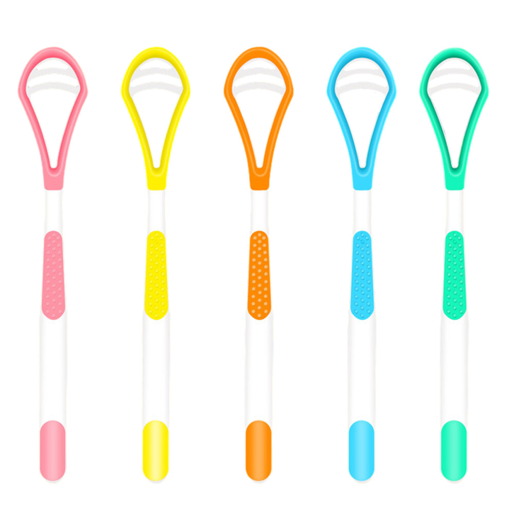 Dentist Recommended Tongue Scraper, Double-Sided Oral Care Tool for Fresh Breath, Anti-Slip Handle with Soft Rubber Material, Suitable for All Ages,