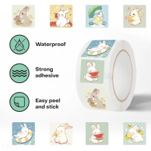 500PCS Cartoon Niedlicher Kaninchen-Aufkleber Lehrer Belohnung Lobesrolle Aufkleber Etiketten Umschlag-Siegel Handgemachtes Etikett Notizbuch Handy-A
