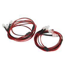 2 Stück RC Auto LED-Lichter Kit, 7,4V, 8mm, Rot & Weiß