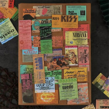 43 Stück Rockmusik-Ticket Graffiti-Aufkleber Retro-Band-Aufkleber DIY-Aufkleber für Kinder Spielzeug coole wasserdichte Gitarre Motorradauto