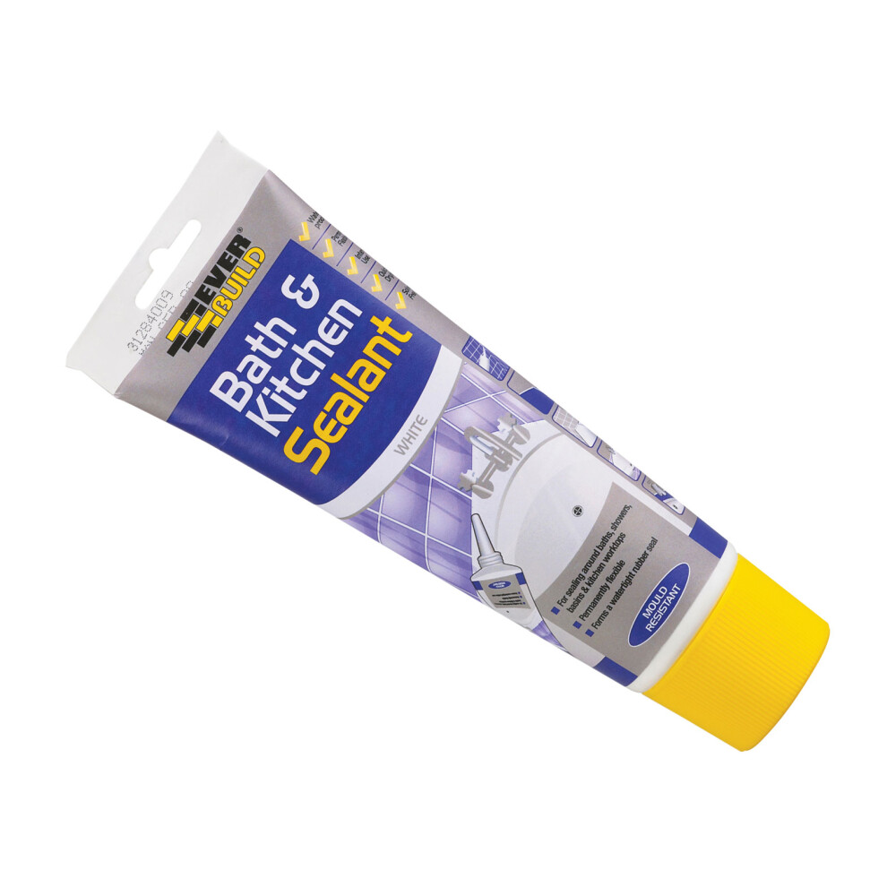 Everbuild Bath And Kitchen Sealant White Easi Squeeze Tube