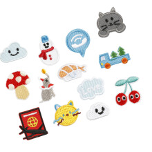 13 Pcs Cats Embroidered Patches Snowman Iron On Patches Cloud