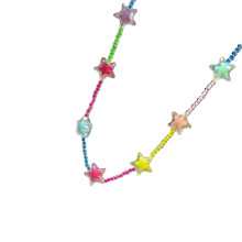 Collier à breloques étoile multicolore dégradé/chaîne-collier 1