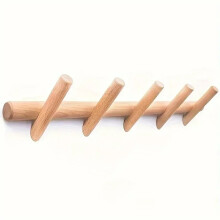 Nordischer Garderobenständer aus massivem Holz mit 4/5-Haken, Wandaufhängung für Hut, Schlüssel, Kleider-Organizer, Flur-Eingangs-Dekoration