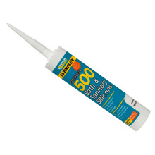 EVERBUILD PREMIUM+500 BATH & SANITARY SILICONE, IVORY, C3, 295ml (EVERFLEX)