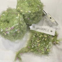 Garden Series 125g handgemischtes Strickgarn, grüner Blumenfaden, handgemachte Sticknadel, gewebte Tasche, Haarschlaufe-Garndekoration