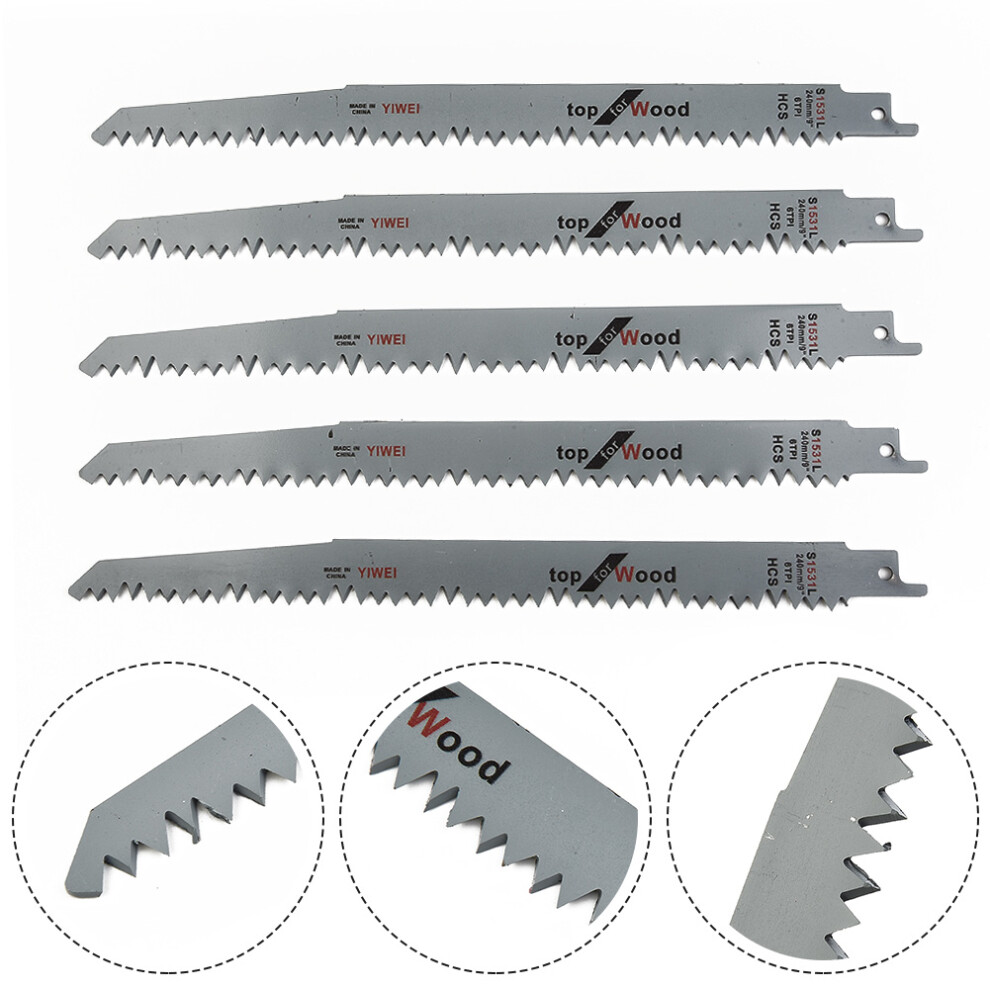 5Pcs Reciprocating Saw Blades Saber Saw Handsaw Multi Saw Blade For Woodworking Saber Saw Blades S1531l Power Tools 6935161464498