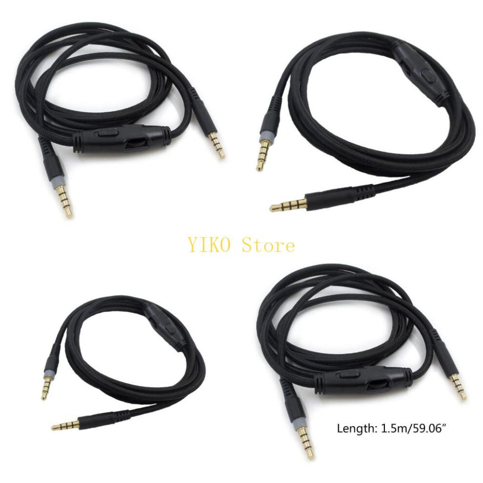 K32c Headphone Microphone Cable Cord Male To Male 3.5Mm 1.5M 60 Inches Long For Hyperx Cloud/Cloud For Alpha Noise Canceling 6935161435818