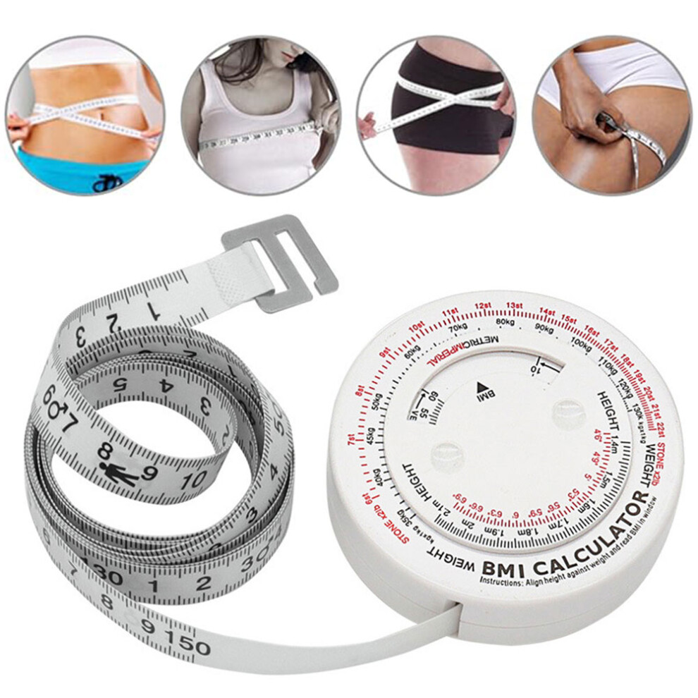 Portable 150Cm Bmi Calculator Tape Measure Retractable Design For Body Size And Weight Management 6935161522594