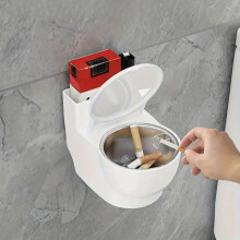Chinesischer Aschenbecher Kreatives Geschenk Toilette Wand montierter Aschenbecher mit Deckel Hauszubehör Zigarren-Aschenbecher