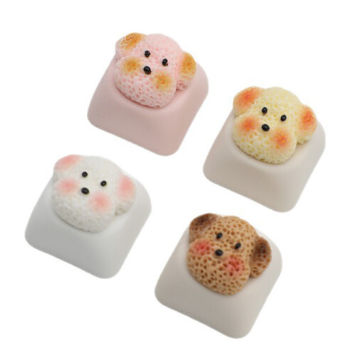 Mechanical Keycap Featuring 3D Dog Figures Resin Keycaps-White 1