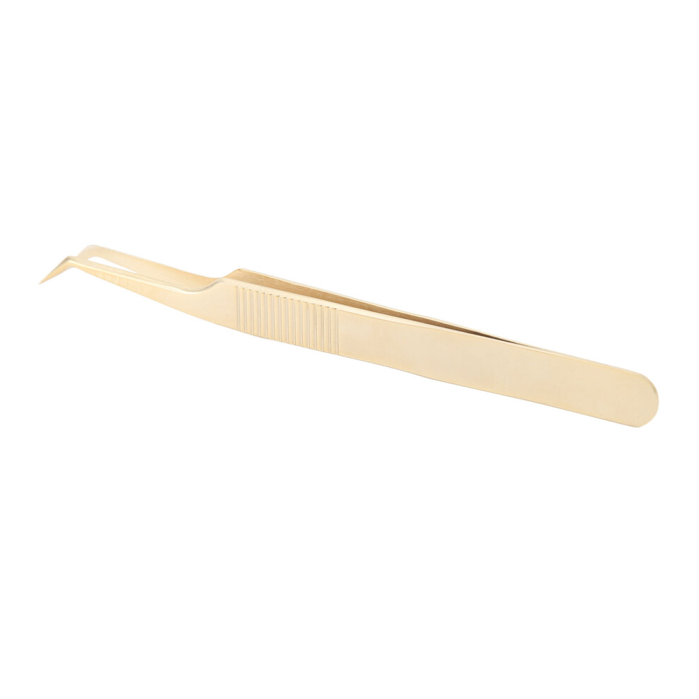 Gold Stainless Steel Lash Extension Tweezers For Salon Beauty