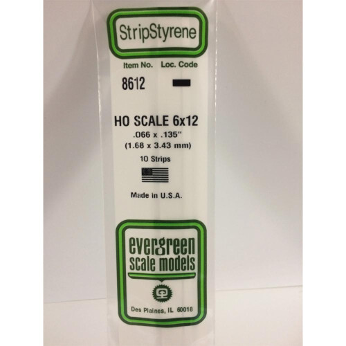 Evergreen Evergreen Scale Models Ho Strip 6 X 12 10