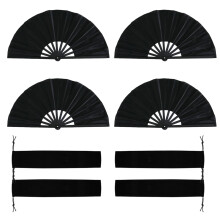 Folding Hand Fan,Hand Held Folding Fan Chinese Kung Fu-Black