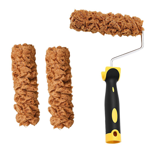 3Pcs 6Inch Paint Roller Covers and Frame for Wall and Ceiling