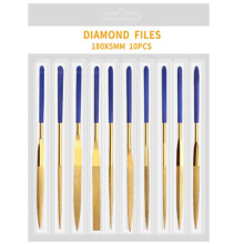 Chisels Diamond Needle File Set Titanium Coated 5x180mm Metal File Kit for Wood Carving, Craft, and Model Work