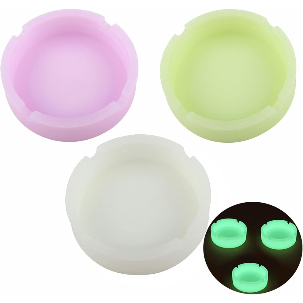 Glowing Ashtray For Patio And Office, Food Grade Silicone Material Fda RoHs Regulations Compliance, Luminous Silicone Gel Ashtray High Temperature Hea