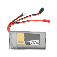 Transmitter LiPo Battery 6.6V 2200mAh for Futaba 14SG 18SZ Remote Controller Compact Lightweight Rechargeable Lipo Battery with JST Plug Balance Plug