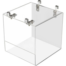 Himmlisches Badezimmer: Vogelbadewanne für kleine Papageien, Hängebadewanne mit Planetenmotiv, absolut auslaufsicher, transparente Wände zur