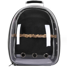 Bird Carrier Cage with Standing Perch, Transparent Breathable Design for Fresh Air & Visibility, Lightweight and Portable for Easy Travel, Hands-Free